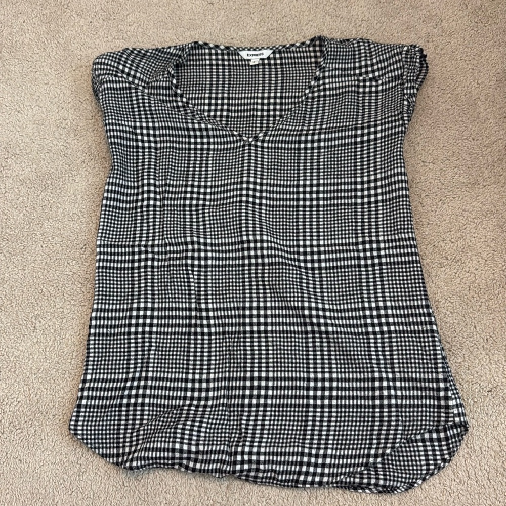 Black white express blouse